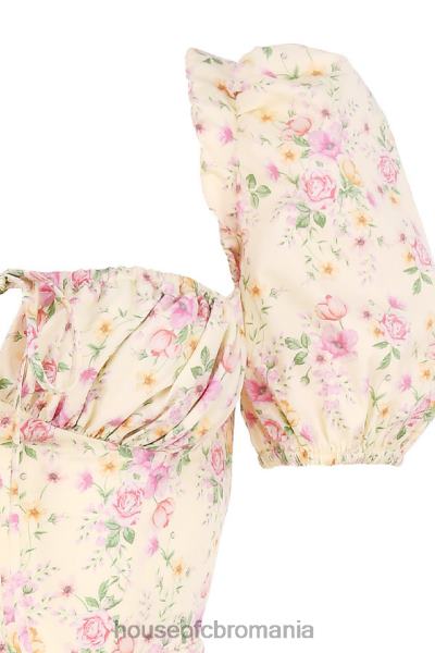 îmbrăcăminte House of CB rochie de soare midi tallulah lemon floral cu mâneci bufante X4F68617
