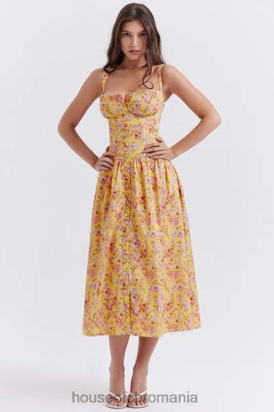 îmbrăcăminte House of CB rochie de soare midi tatiana butter print X4F68246