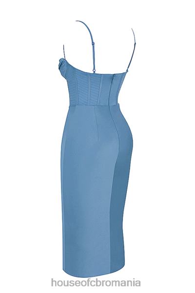 îmbrăcăminte House of CB rochie midi Myrna Aegean Blue corset X4F68558