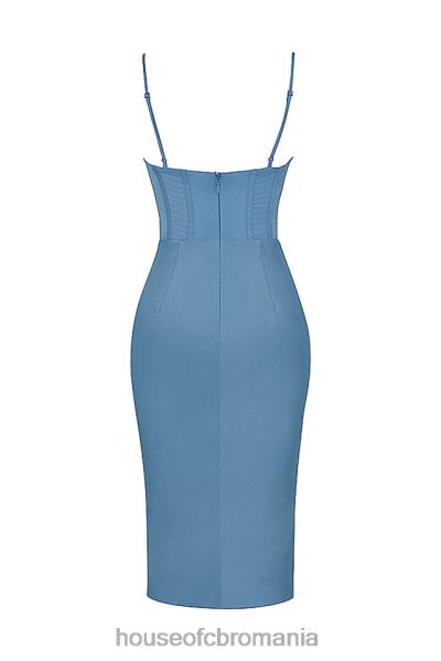 îmbrăcăminte House of CB rochie midi Myrna Aegean Blue corset X4F68558