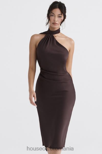 îmbrăcăminte House of CB rochie midi angelina ciocolată cu decolteu X4F68326