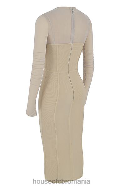 îmbrăcăminte House of CB rochie midi beatrice corset bej X4F68528