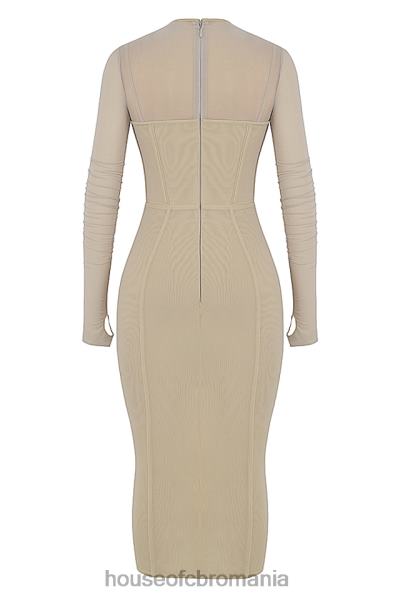 îmbrăcăminte House of CB rochie midi beatrice corset bej X4F68528