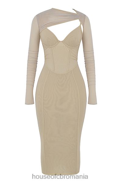 îmbrăcăminte House of CB rochie midi beatrice corset bej X4F68528