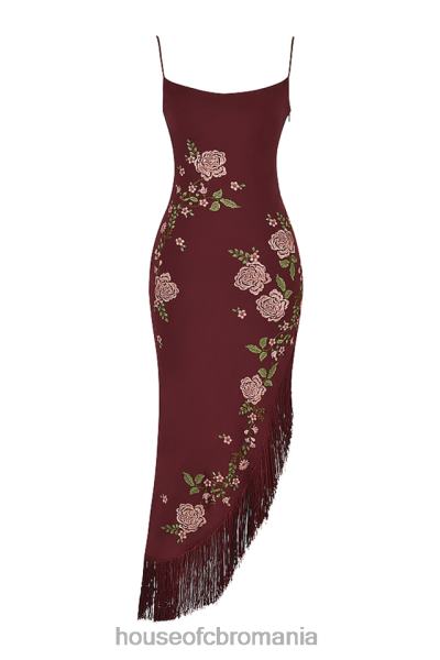 îmbrăcăminte House of CB rochie midi brodata vin eloisa X4F68361