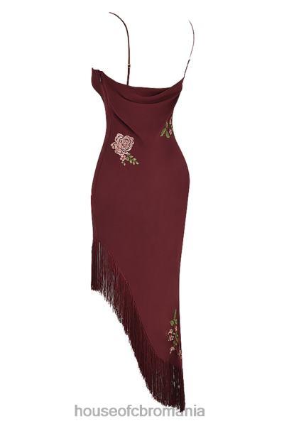 îmbrăcăminte House of CB rochie midi brodata vin eloisa X4F68361