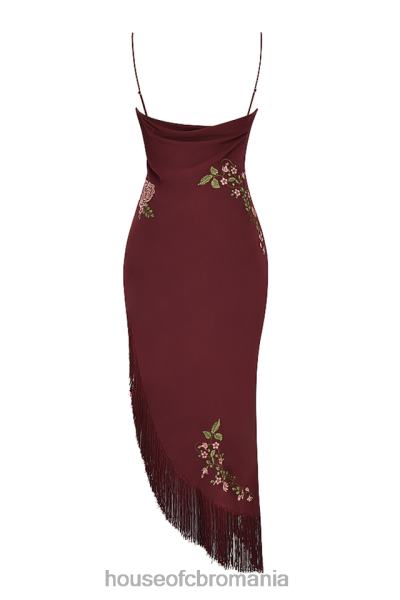 îmbrăcăminte House of CB rochie midi brodata vin eloisa X4F68361
