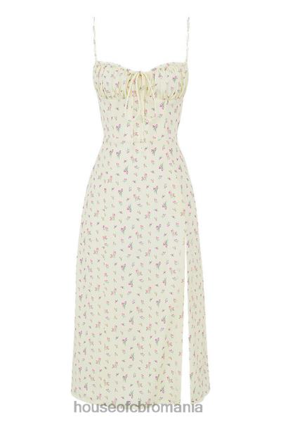îmbrăcăminte House of CB rochie midi bustieră florală carina lemon X4F68564