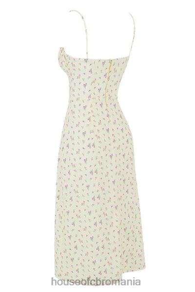 îmbrăcăminte House of CB rochie midi bustieră florală carina lemon X4F68564