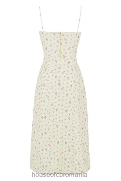 îmbrăcăminte House of CB rochie midi bustieră florală carina lemon X4F68564