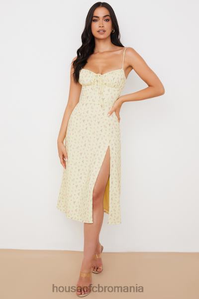 îmbrăcăminte House of CB rochie midi bustieră florală carina lemon X4F68564