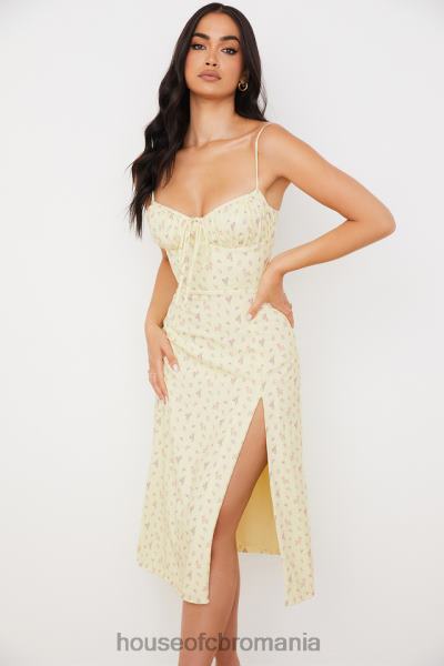 îmbrăcăminte House of CB rochie midi bustieră florală carina lemon X4F68564