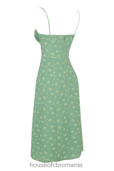 îmbrăcăminte House of CB rochie midi bustieră florală carina olive X4F68557