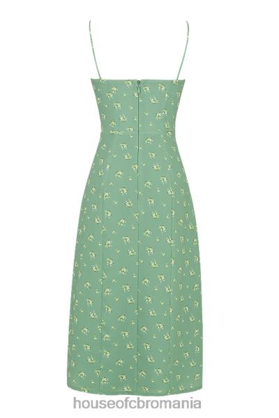 îmbrăcăminte House of CB rochie midi bustieră florală carina olive X4F68557