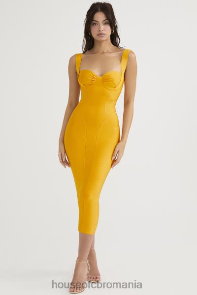 îmbrăcăminte House of CB rochie midi charlene tangerine bandage X4F68467