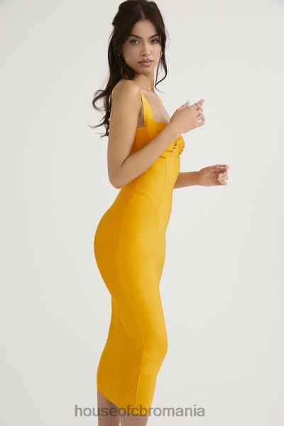 îmbrăcăminte House of CB rochie midi charlene tangerine bandage X4F68467