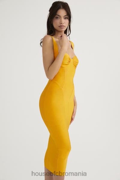 îmbrăcăminte House of CB rochie midi charlene tangerine bandage X4F68467