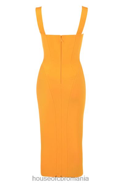 îmbrăcăminte House of CB rochie midi charlene tangerine bandage X4F68467