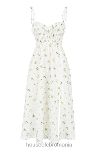 îmbrăcăminte House of CB rochie midi christabel ivory cu încrețituri florale X4F68555