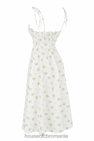 îmbrăcăminte House of CB rochie midi christabel ivory cu încrețituri florale X4F68555