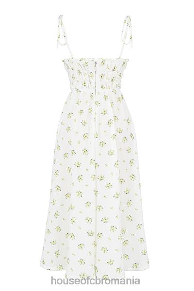 îmbrăcăminte House of CB rochie midi christabel ivory cu încrețituri florale X4F68555
