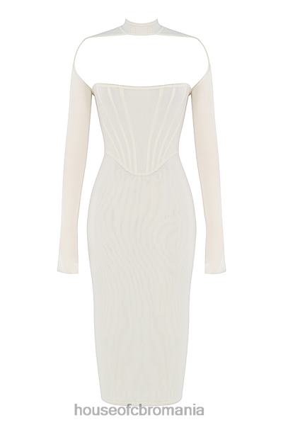 îmbrăcăminte House of CB rochie midi corset din plasă albă milarose X4F68484