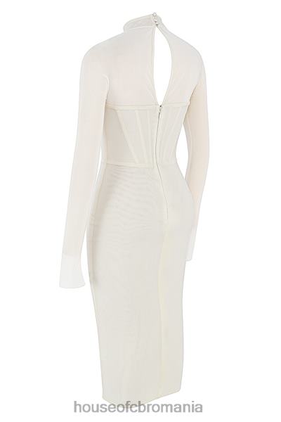 îmbrăcăminte House of CB rochie midi corset din plasă albă milarose X4F68484