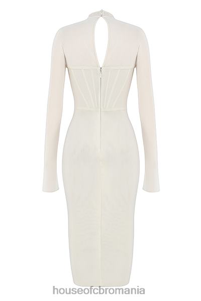 îmbrăcăminte House of CB rochie midi corset din plasă albă milarose X4F68484