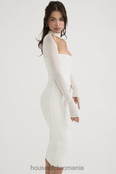 îmbrăcăminte House of CB rochie midi corset din plasă albă milarose X4F68484