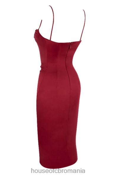 îmbrăcăminte House of CB rochie midi corset din satin anja wine X4F68599