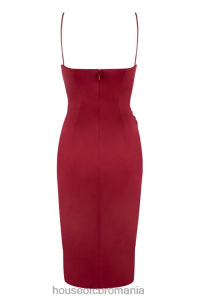 îmbrăcăminte House of CB rochie midi corset din satin anja wine X4F68599