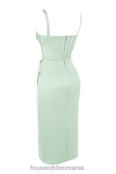 îmbrăcăminte House of CB rochie midi corset din satin faye pistachio X4F68563