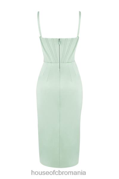 îmbrăcăminte House of CB rochie midi corset din satin faye pistachio X4F68563