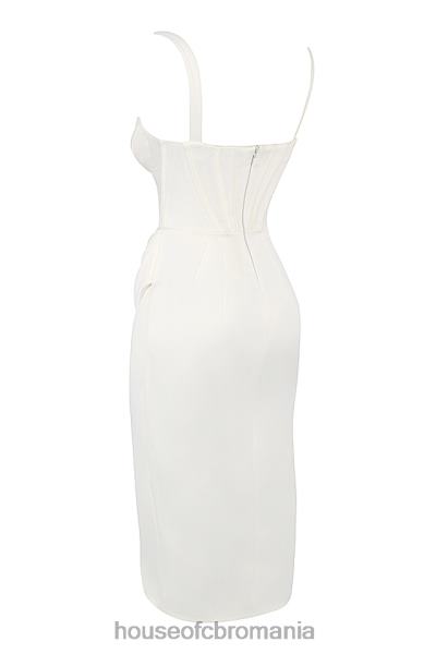 îmbrăcăminte House of CB rochie midi corset din satin ivoire faye X4F68562