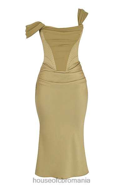 îmbrăcăminte House of CB rochie midi corset din satin natalya olive X4F68459