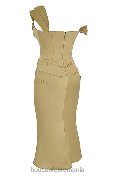 îmbrăcăminte House of CB rochie midi corset din satin natalya olive X4F68459