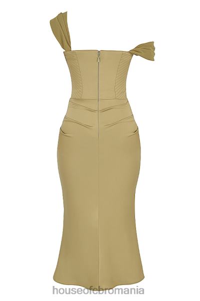 îmbrăcăminte House of CB rochie midi corset din satin natalya olive X4F68459