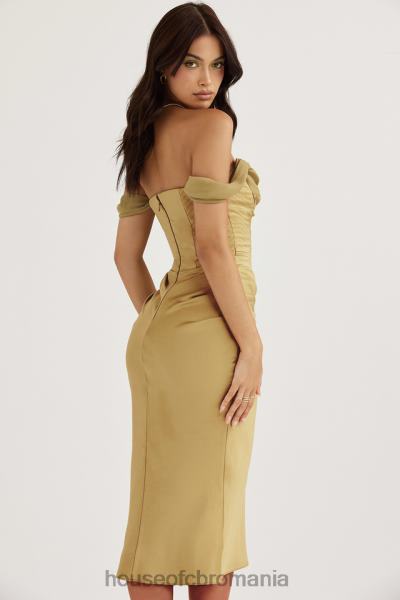 îmbrăcăminte House of CB rochie midi corset din satin natalya olive X4F68459