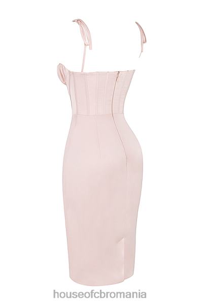 îmbrăcăminte House of CB rochie midi corset din satin roz alma blush X4F68546