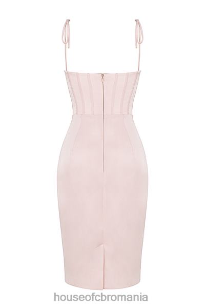 îmbrăcăminte House of CB rochie midi corset din satin roz alma blush X4F68546