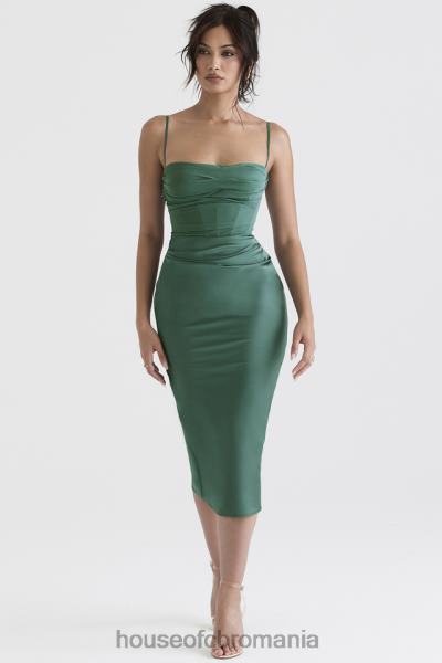 îmbrăcăminte House of CB rochie midi corset drapat padure teia X4F68388