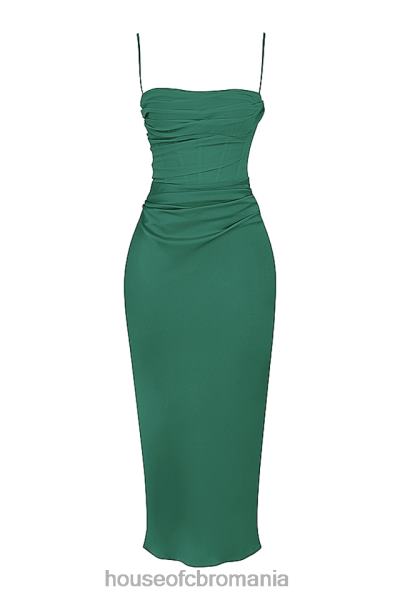 îmbrăcăminte House of CB rochie midi corset drapat padure teia X4F68388