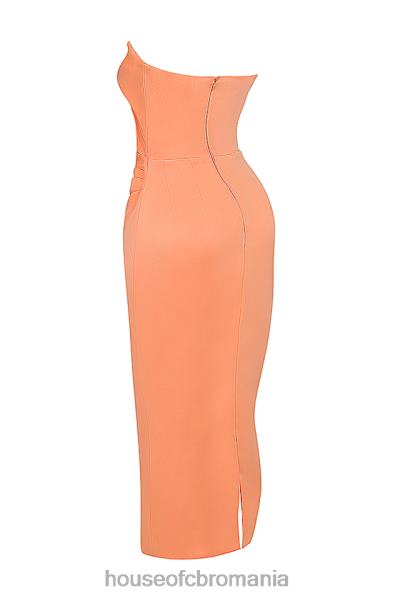 îmbrăcăminte House of CB rochie midi corset fara bretele alora mandarine X4F68185