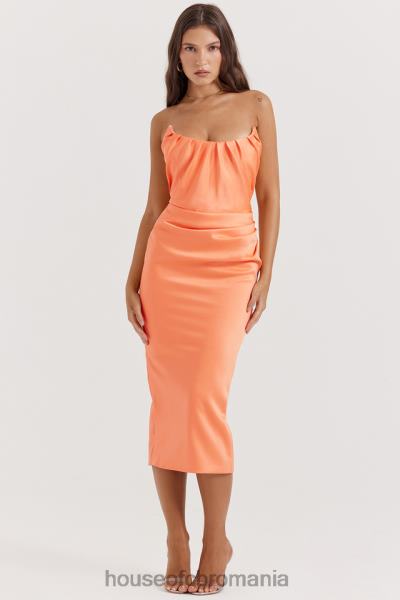 îmbrăcăminte House of CB rochie midi corset fara bretele alora mandarine X4F68185