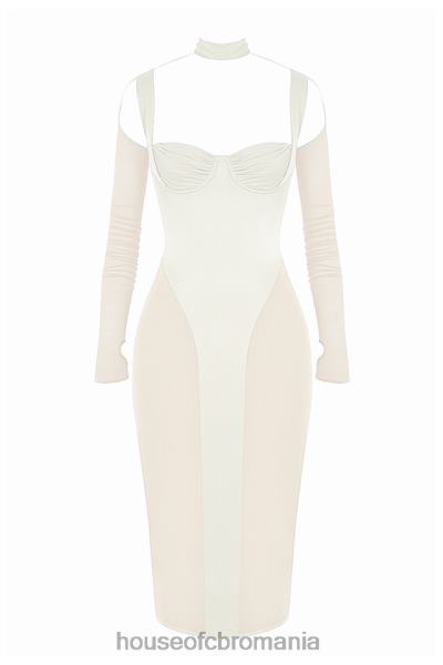 îmbrăcăminte House of CB rochie midi corset ivoire talika X4F68518