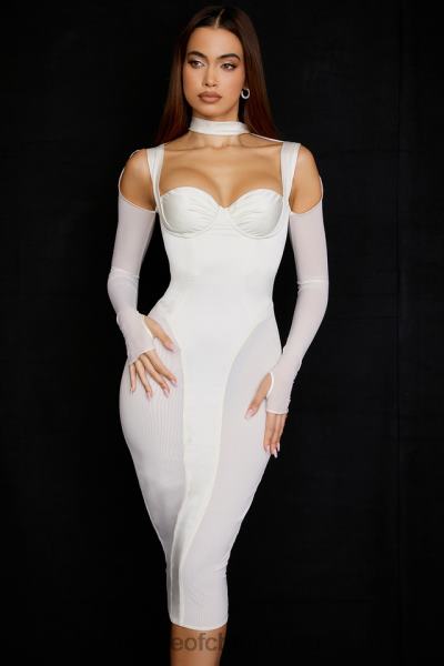 îmbrăcăminte House of CB rochie midi corset ivoire talika X4F68518