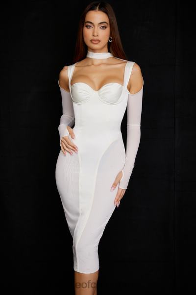 îmbrăcăminte House of CB rochie midi corset ivoire talika X4F68518