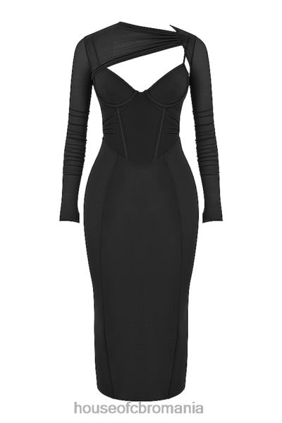 îmbrăcăminte House of CB rochie midi corset negru beatrice X4F68513