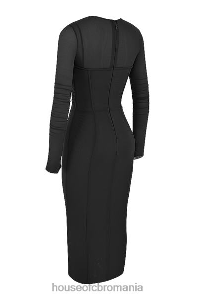 îmbrăcăminte House of CB rochie midi corset negru beatrice X4F68513