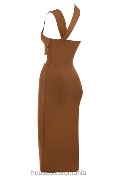 îmbrăcăminte House of CB rochie midi cu bandaj decupat aina tan X4F68598